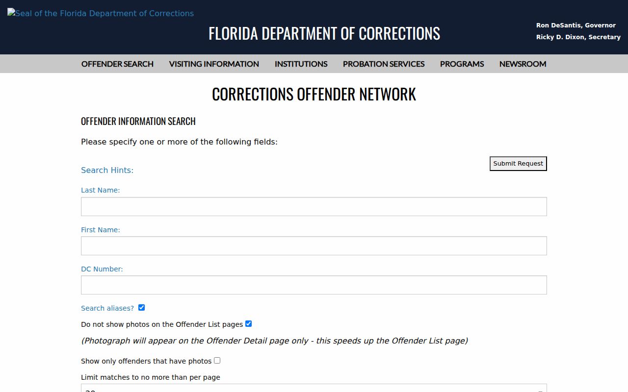 FDC search for state custody tied to Polk County criminal records
