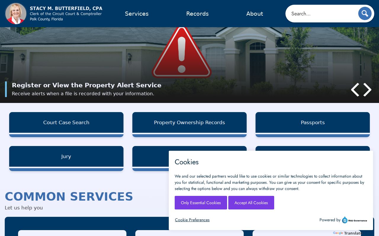 Polk County criminal court records at the Clerk website