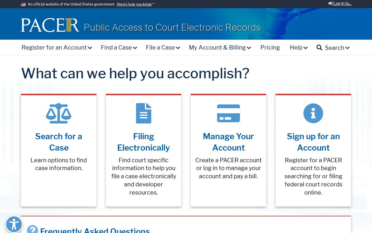PACER access for federal criminal court cases involving Polk County