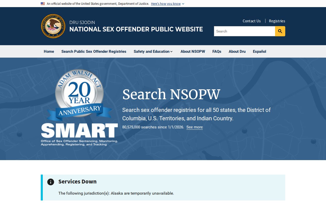 National search layer for a Polk County sex offender search